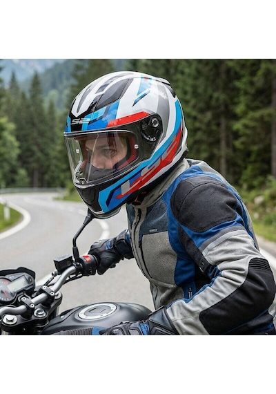 Ls2 Rapid 2 Hyper Kapalı Kask Beyaz-mavi-kırmızı Beyaz - Mavi - Kırmızı