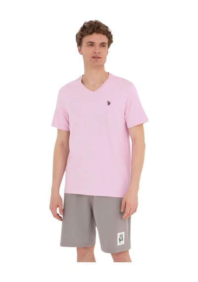 U.S. Polo Assn. Erkek V Yaka T-shirt Pembe