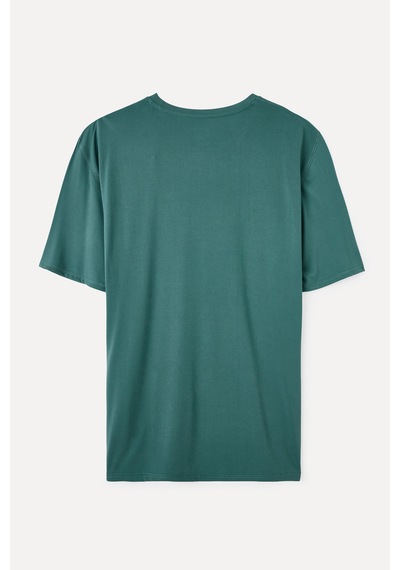 Mudo Erkek Erkek Yeşil Modal Karışımlı Loose Fit Bisiklet Yaka T-shirt 1263846