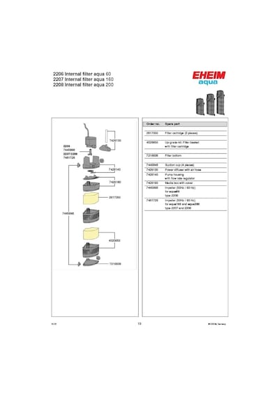 Eheim Aqua İç Filtre 200