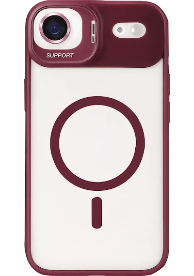 Joko Apple İphone 17 Air Remim Lensli Magsafe Standlı Kapak - Bordo