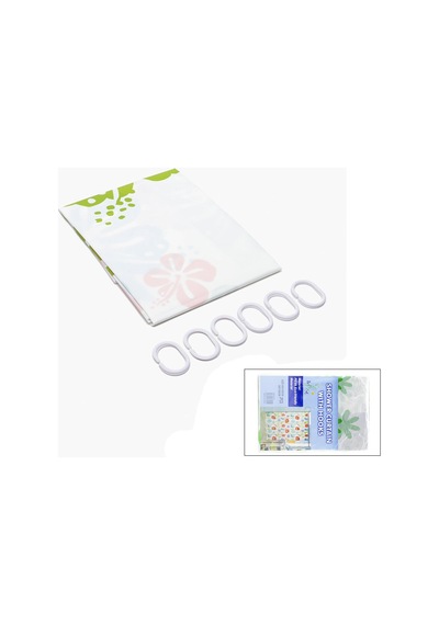 Bih Shower Curtain Pvc Banyo Duş Perdesi Çift Kanat 2x90x180 Cm - 12 Halkalı Diğer