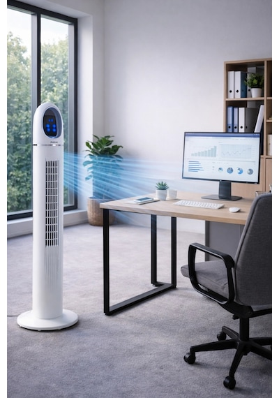 Auhma Acfn06 45w Kule Tipi Vantilatör - Uzaktan Kumandalı, Dokunmatik Led Ekranlı, 3 Modlu Sessiz Va