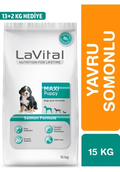 Lavital Somonlu Orta-büyük Irk Yetişkin Yavru Köpek Maması 13+2kg Hediyeli