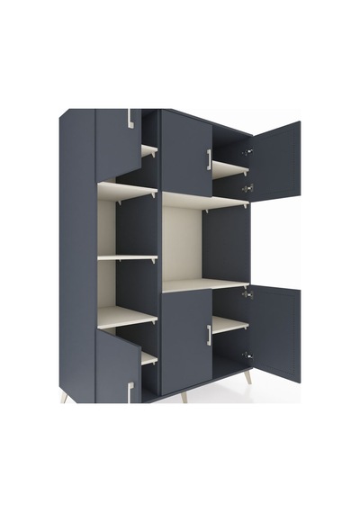 Kronos Dolap 9 Raflı 6 Kapaklı 132x59x195 Antrasit-antrasit/a... Antrasit