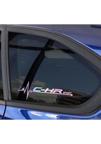 Toyota C-Hr Yan Cam Sticker Oto Kapı 20 Cm X 7 Cm Renkli