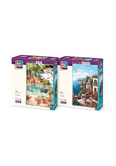 Yamaç Evleri Ve Güne Merhaba İkili Set - 1000 + 500 Parça İkili Puzzle Seti