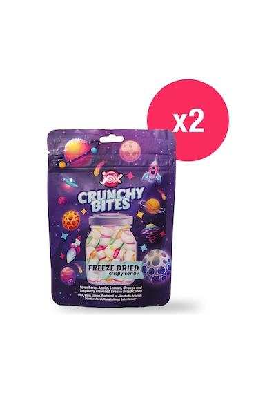 Crunchy Bites Dondurularak Kurutulmuş Çıtır Şekerler 2'li Paket Karışık Meyve Aromalı