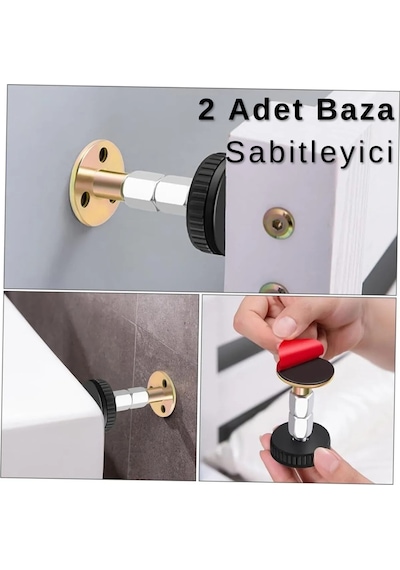 2 Adet Yatak Baza Başlık Sabitleme Beyaz Eşya Yükseltici Ses Titreşim Önleyici Eşya Sabitleme Diğer