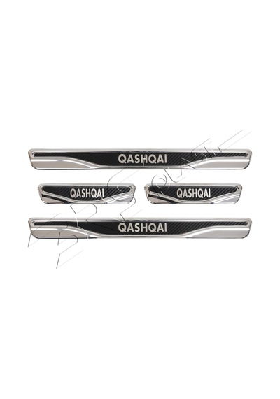 Nissan Qashqai Uyumlu Kapı Eşiği Karbon Krom 4 Parça