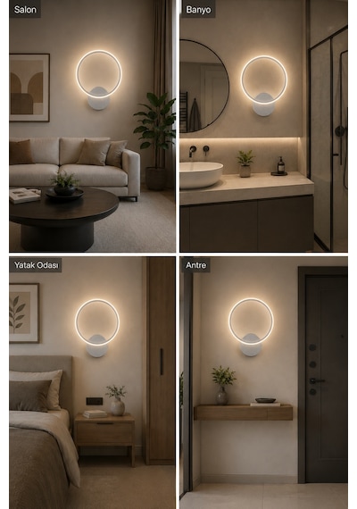 AvizeGO Tisa Modern Led Duvar Apliği Günışığı Gri