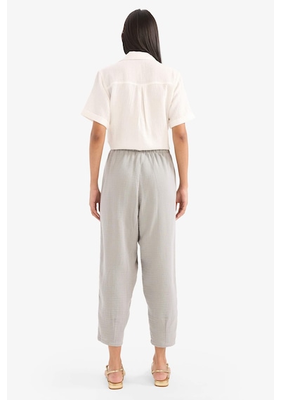 DeFacto Tapered Fit Yüksek Bel Uzun Boy Müslin Pantolon E6412AX25SPGR303