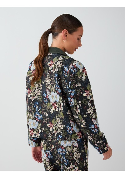 Jimmy Key Karışık Floral Desenli Yaka Detaylı Jakarlı Ceket 6ww058417999