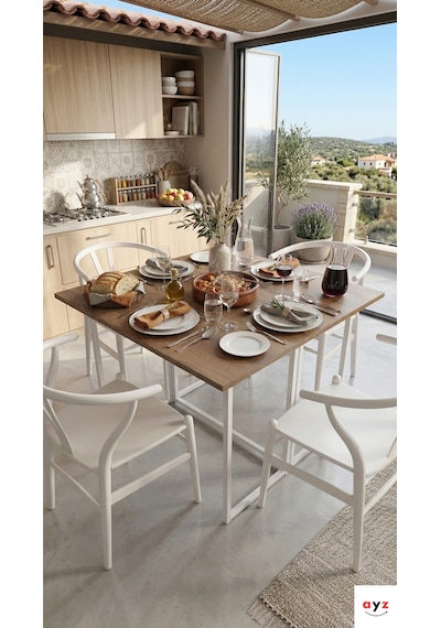 Ayz Vorkır 2 Katlanır Çalışma Masası Yemek Masası Mutfak Masası Balkon Masası Beyaz - Çam Ayz Vorkır 2 Katlanır Çalışma Masası Yemek Masası Mutfak Masası Balkon Masası Beyaz - Çam