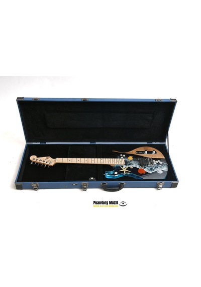 Elektro Gitar Maldiv Custom Epoksi & Yıllanmış Ağaç Kişiye Özel Maimi Blue
