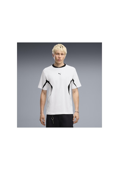 Puma Kısa Kol T-shirt Erkek Beyaz Sport Relaxed Blocki
