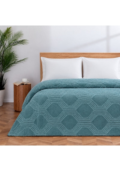 Özdilek Battaniye Trendy Art Deco Atlantik Yeşil Çift Kişilik 220 X 240 Çok Renkli