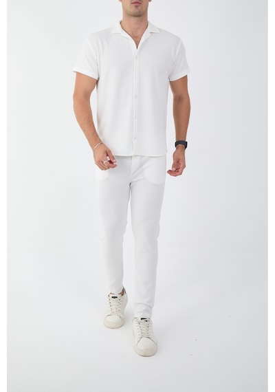 Mcz Beyaz Renk Slim Fit Erkek Pantolon - Gömlek Alt Üst Takım