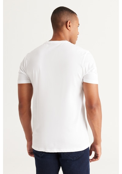 AC&Co / Altınyıldız Classics Erkek Beyaz-grı Melanj 2'li Paket Slim Fit Dar Kesim Pamuklu Basic Tişört Beyaz - Gri Melanj AC&Co / Altınyıldız Classics Erkek Beyaz-grı Melanj 2'li Paket Slim Fit Dar Kesim Pamuklu Basic Tişört Beyaz - Gri Melanj