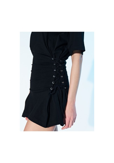 Sagaza Studio Ss6008 Claudıa Mini Tshirt Elbise Siyah