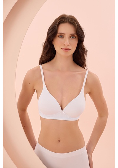 Nbb Desteksiz Balensiz İnce Askılı Üçgen Sütyen/bralet-3680 Beyaz