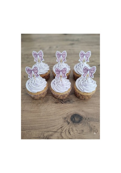 Pembe Kurdele 12li Cupcake Kürdan 12 Li Pipet Seti Pembe