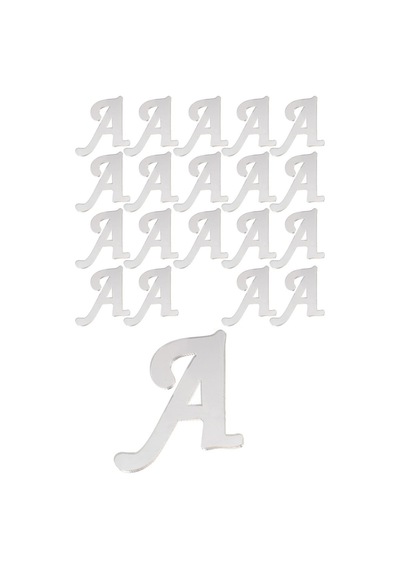 Kına Atölyesi 20 Ad Karışık Pleksi Harfleri 4Cm Gümüş