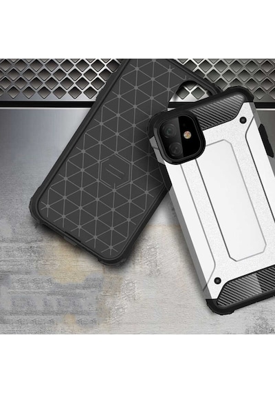 Noktaks - Apple Uyumlu iPhone 11 - Kılıf Çift Katman Zırh Tank Crash Military Kapak - Mavi