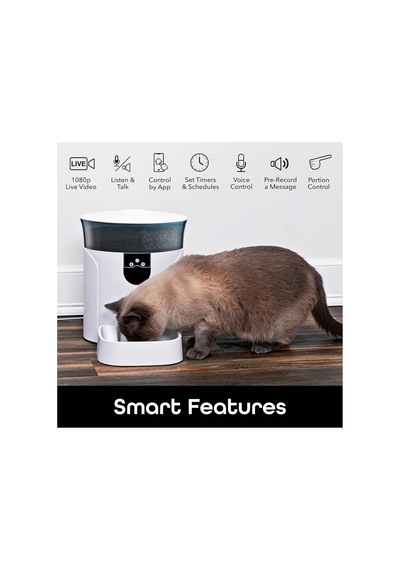 Tr Kameralı Otomatik Mama Kabı, 1080p Full Hd Görüntü Kalitesi, Ses Kaydı Ve Seslenme Özelliği, 7 Litre Geniş K