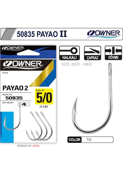 Owner 50835 Payao 2 White İğne 5/0