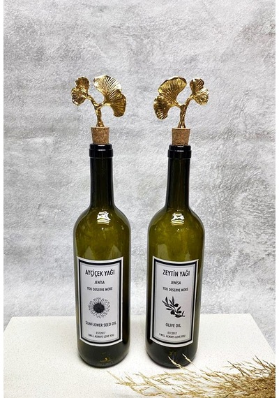 Altın Ginkgo Mantar Tıpalı 750ml Yeşil Şişe Etiketli Yağlık Yağda