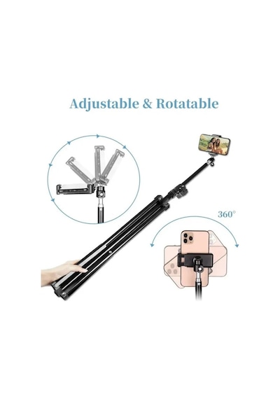 Bluetooth Kumandalı 210 Cm Tripod Telefon Tutuculu Selfie Çubuğu