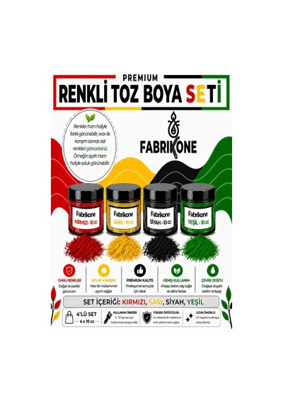 Toz Mum Boyası Seti 10 Cc 4 Lü Soya & Parafin Wax Için Kırmızı, Sarı, Mavi, Yeşil Bkfab4ksrmy10g Karışık