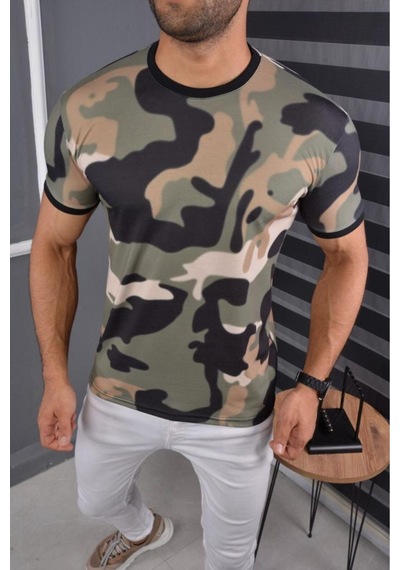 Mcz Giyim Siyah Renk Bisiklet Yaka Slim Fit Erkek T-shirt Byaka01