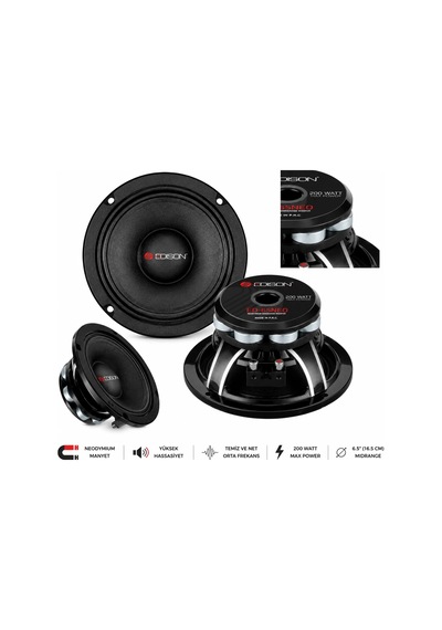 Edison Ed-65neo 6.5" 16 Cm Pro Neodyum Midrange Hoparlör 300w Rms 96 Db 2" Vc