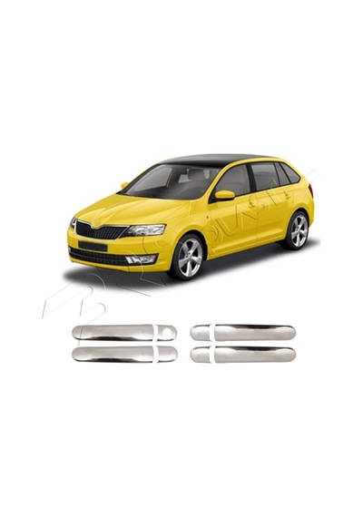 Skoda Rapid Uyumlu 2012 Ve Üzeri Krom Kapı Kolu 4 Kapı Paslanmaz Çelik