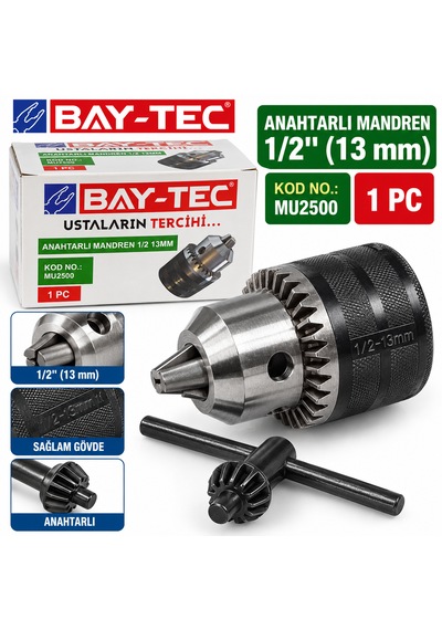 Bay-tec Anahtarlı Mandren Ustaların Tercihi 1/2 13 Mm Ürün Kodu : Mu2500