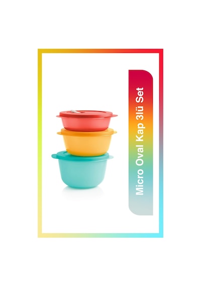 Tupperware Micro Oval Kap 3lü Set Mtk