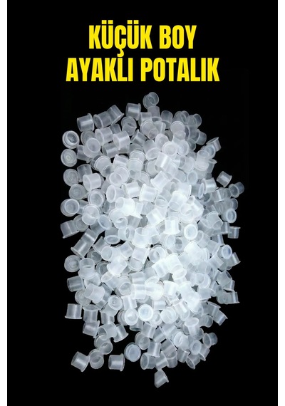 250 Adet - 11 Çap Ayaklı Pota Küçük Boy Pigment Kabı - Dövme Potası