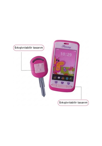 Prenses Çantası Oyuncak Seti - Telefon, Anahtar, Tarak Ve Makyaj Aksesuarları - 8 Parça Evcilik Seti