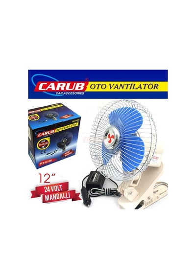 24V Vantilatör 12 " (Çakmak Fişli) (Mandallı)