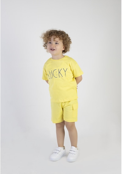 Harika Kids Erkek Çocuk Lucky Baskılı Kısa Kollu Şortlu Alt Üst Takım 001