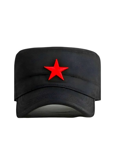Tezzgelsin Unisex Castro Kızıl Yıldız Arkadan Ayarlanabilir Şapka Siyah