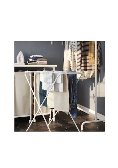 Ikea Mulıg Çamaşır Kurutma Askılığı , Beyaz, 173x57x103 Cm