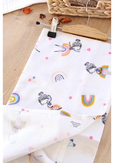 Kız Erkek Bebek Unisex Pazen Kundak Battaniye Stl6595 Beyaz - Fuşya