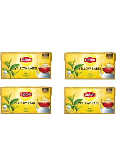 Lipton Yellow Label Demlik Poşet Siyah Çay 100'lü Paket X 4 Adet