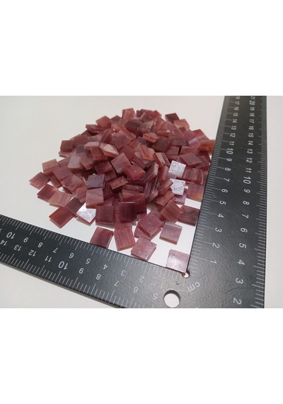 Koyu Kırmızı Kare Vitray Cam Mozaik Taşı - Sanatsal Mozaik Çalışmalarınız İçin Yaklaşık 10 X 10 Mm
