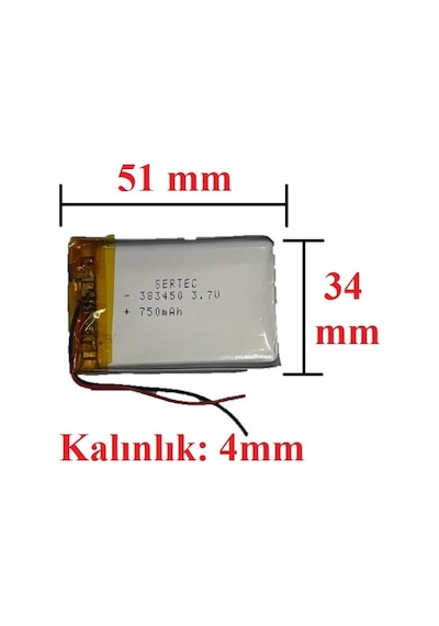 Lityum Polimer Pil 3.7V 750 Mah