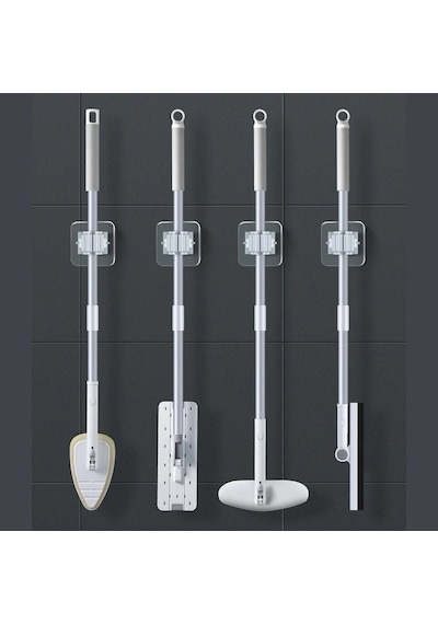 Tekli Duvara Yapışkanlı Mop Tutucu Aparat Sopa Askısı Bx40 Renkli