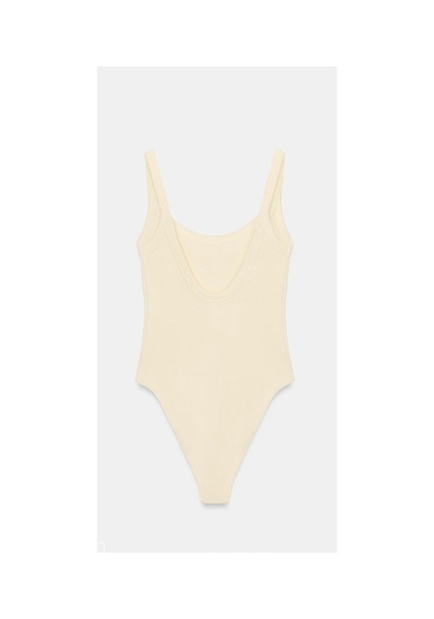 Lilly Butter Yellow Pamuk Sırt Dekolteli Body Sarı Sarı